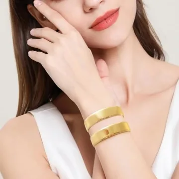 CUFELMU Gold Open Cuff Bangle Bracelet for Women