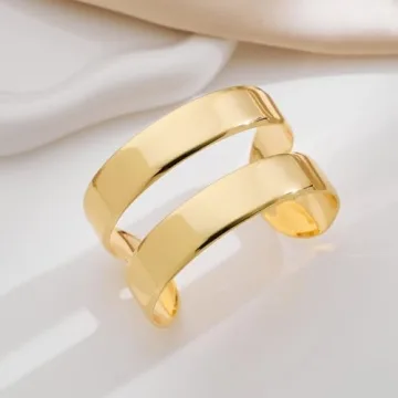 CUFELMU Gold Open Cuff Bangle Bracelet for Women