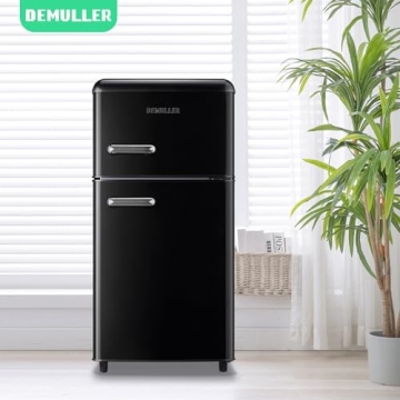 Stylish DEMULLER Black Mini Fridge for Home and Office