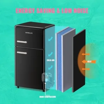 Stylish DEMULLER Black Mini Fridge for Home and Office