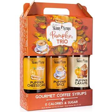 Jordans Sugar Free Skinny Syrups 3 Pack: Pumpkin Spice, Pumpkin Caramel, Pumpkin Cheesecake
