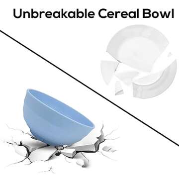 PUPOPIK Unbreakable Cereal Bowls 24 oz - Reusable Wheat Straw Bowl - Dishwasher & Microwave Safe- BPA Free - Perfect for Cereal Reusable Dinner Bowls 4 Set, Oatmeal Salad