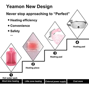 Cordless Heating Pad for Pain Relief - 3 Heat Levels