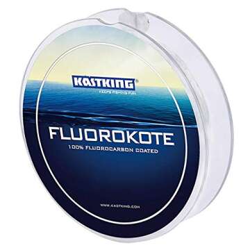 KastKing FluoroKote Fishing Line 100 Percent Pure Fluorocarbon Coated 4LB 300Yds 274M Premium Spool Clear