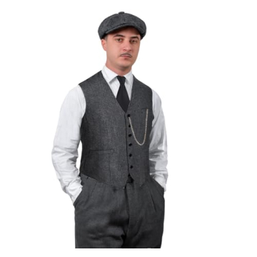 TOGROP 1920s Men's Costume Set with Vest Accessories