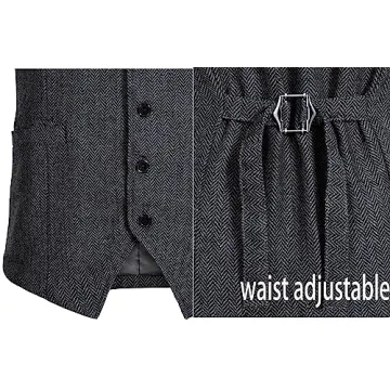 TOGROP 1920s Men's Costume Set with Vest Accessories