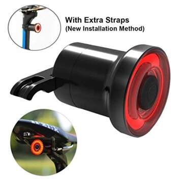 Nkomax Smart Bike Tail Light with Extra Straps (New Installation Method)