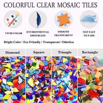 Csdtylh 1100 Pcs Mosaic Tiles for Creative Crafts