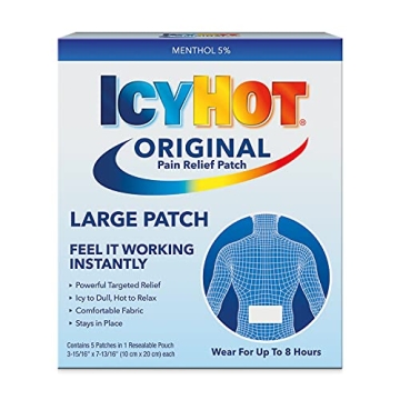 Icy Hot Original Large Pain Relief Patch – 15 Count, Fast Pain Relief for Back & Large Areas