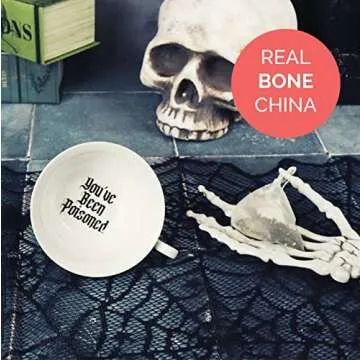 You've Been Poisoned Tea Cup and Saucer Set - Witchy Gifts, Goth Gifts For Women, Spooky - Funny Gifts For Women, Female Friend Gift Ideas, Funny Mug