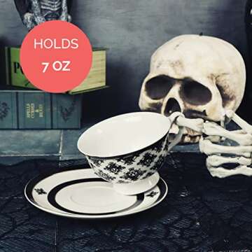 You've Been Poisoned Tea Cup and Saucer Set - Witchy Gifts, Goth Gifts For Women, Spooky - Funny Gifts For Women, Female Friend Gift Ideas, Funny Mug