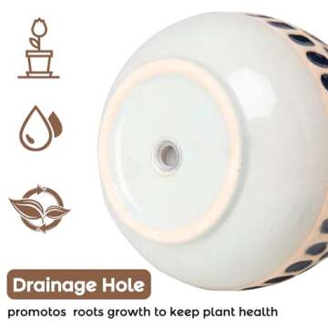 Chonsun Ceramic Planter 4 Inch Plant Pots Indoor Outdoor Succulent Plant Pot Flower Pots Mid-Century Planter Ceramic Pot