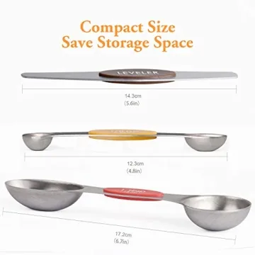 Magnetic Measuring Spoons Set of 8 - Dual Sided & Stackable