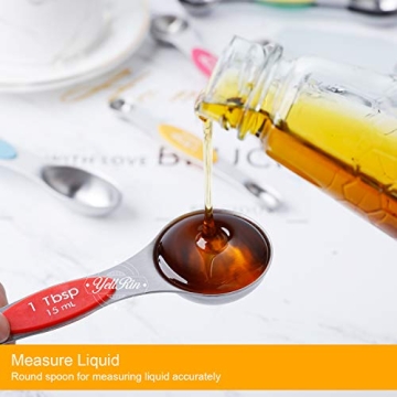 Magnetic Measuring Spoons Set of 8 - Dual Sided & Stackable