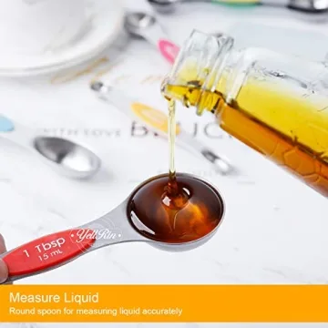 Magnetic Measuring Spoons Set of 8 - Dual Sided & Stackable