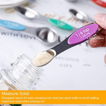 Magnetic Measuring Spoons Set of 8 - Dual Sided & Stackable