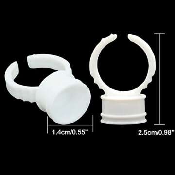 COOSKIN 100 pcs Microblading Pigment Glue Rings Tattoo Ink Holder For Eyelash Extension Rings