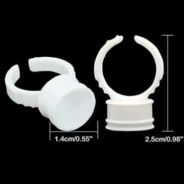 COOSKIN 100 pcs Microblading Pigment Glue Rings Tattoo Ink Holder For Eyelash Extension Rings