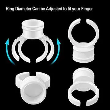 COOSKIN 100 pcs Microblading Pigment Glue Rings Tattoo Ink Holder For Eyelash Extension Rings
