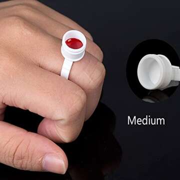 COOSKIN 100 pcs Microblading Pigment Glue Rings Tattoo Ink Holder For Eyelash Extension Rings