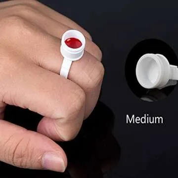 COOSKIN 100 pcs Microblading Pigment Glue Rings Tattoo Ink Holder For Eyelash Extension Rings