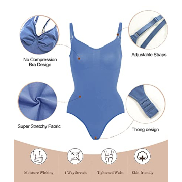 SHAPERX Shapewear Bodysuit with Tummy Control