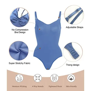 SHAPERX Shapewear Bodysuit with Tummy Control
