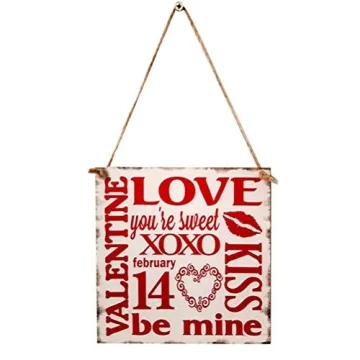 Charming BinaryABC Valentine's Day Wooden Sign for Home Decor