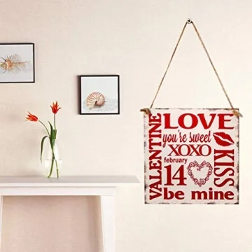 BinaryABC Valentine's Day Wooden Wall Sign Plaque