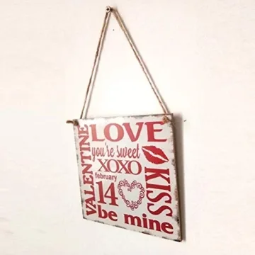 BinaryABC Valentine's Day Wooden Wall Sign Plaque