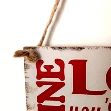 BinaryABC Valentine's Day Wooden Wall Sign Plaque