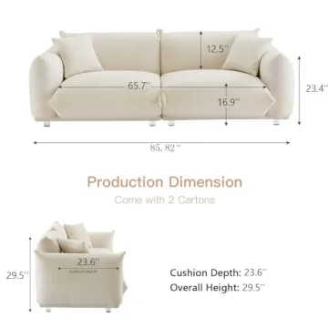 Stylish Hommoo Mid Century Modern Couch for Cozy Spaces