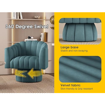 Mid Century Velvet Swivel Accent Chair for Stylish Homes