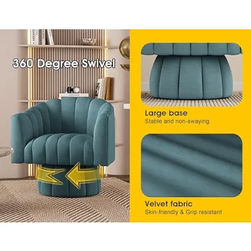 Mid Century Velvet Swivel Accent Chair for Stylish Homes