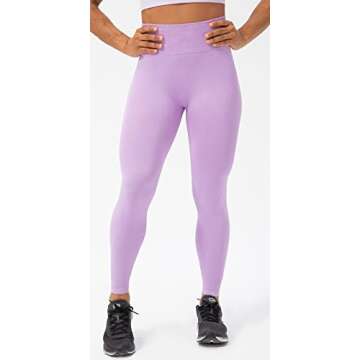 Lavento Women's Scrunch Butt Lifting Seamless Leggings - Tummy Control Yoga Workout Legging (#7 Lavender Lilac, 4)