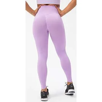 Lavento Women's Scrunch Butt Lifting Seamless Leggings - Tummy Control Yoga Workout Legging (#7 Lavender Lilac, 4)