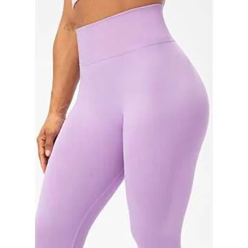 Lavento Women's Scrunch Butt Lifting Seamless Leggings - Tummy Control Yoga Workout Legging (#7 Lavender Lilac, 4)