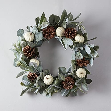 19.5” Handcrafted Fall Pumpkin Wreath for Home Decor