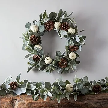 19.5” Handcrafted Fall Pumpkin Wreath for Home Decor