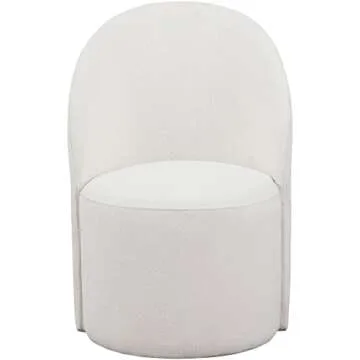 Meridian Furniture 528Cream Hautely Collection Modern | Contemporary Boucle Fabric Upholstered Accent or Dining Chair with Rich Cream Boucle Fabric, 24" W x 26" D x 35" H, Cream