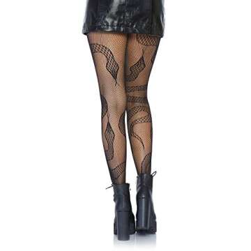 Leg Avenue Women Dark Alternative Animal Fishnet tights, Zebra, One Size US