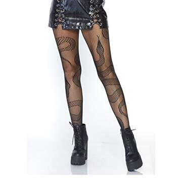 Leg Avenue Women Dark Alternative Animal Fishnet tights, Zebra, One Size US