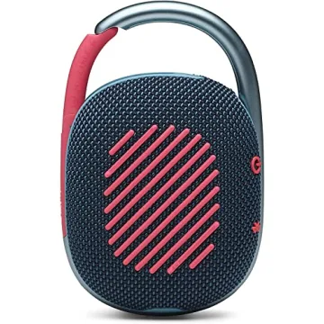 JBL Clip 4 Portable Bluetooth Speaker - Waterproof and Dustproof IP67, Mini Bluetooth Speaker for Travel, Outdoor and Home w/Microfiber Cleaning Cloth (Blue/Pink)