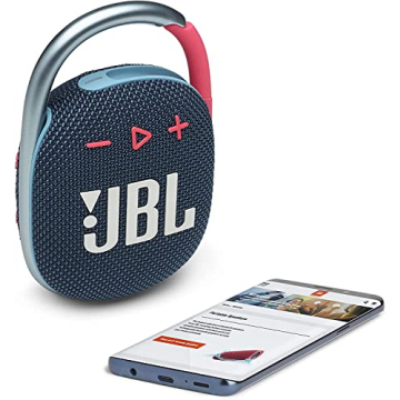 JBL Clip 4 Portable Bluetooth Speaker - Waterproof and Dustproof IP67, Mini Bluetooth Speaker for Travel, Outdoor and Home w/Microfiber Cleaning Cloth (Blue/Pink)