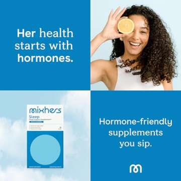 Mixhers Sleep - Sleep Support Drink Mix - With Ashwagandha, Chamomile & Melatonin - For Deep Sleep, Jet Lag & Shift Workers - 15 Packets - Restful Raspberry Flavor