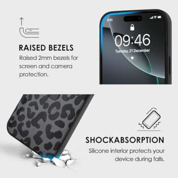 Jefonha for iPhone 16 Pro Max Case with Finger Hand Strap Kickstand, Trendy Cool Leopard Cheetah Pri...