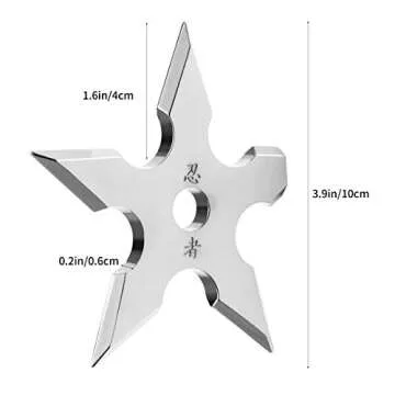 lanliebao SUS304 Stainless Steel Shuriken Heavy Duty Coat Hooks Wall Mounted 35 LB Utility Hooks Heavy Hooks Dual Robe Hook Coat Hanger (Shuriken)
