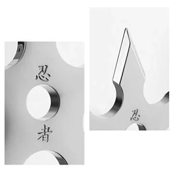 lanliebao SUS304 Stainless Steel Shuriken Heavy Duty Coat Hooks Wall Mounted 35 LB Utility Hooks Heavy Hooks Dual Robe Hook Coat Hanger (Shuriken)