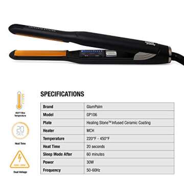 GlamPalm 0.6" Volumizing Ceramic Professional Iron