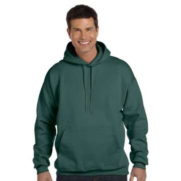 Hanes Men's Ultimate Cotton Heavyweight Pullover Hoodie Sweatshirt, Deep Forest, Large